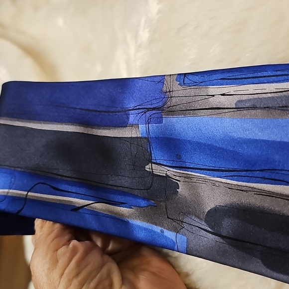 J. Garcia Blue and Black Artistic Tie. By J. GARCIA 100% SILK. COLLECTION 32 - Picture 3 of 6